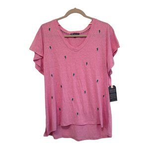 NWT Cute Pink Tee w/ Cactus Designs